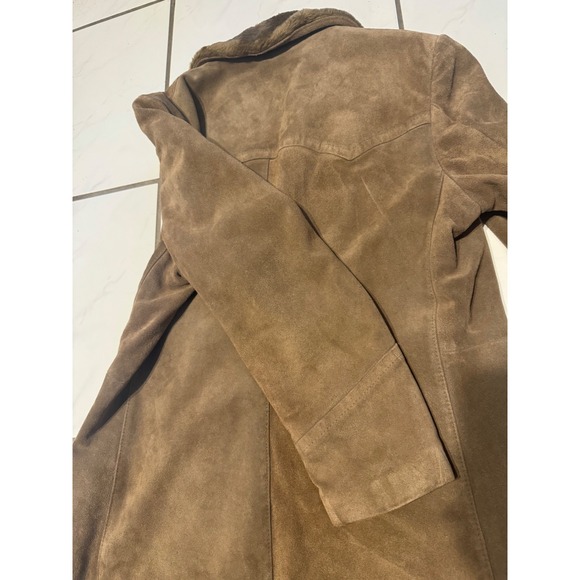 VTG Stratojac Mens Suede Shearling Lined Western Style Coat Size 42 Brown - Picture 13 of 14